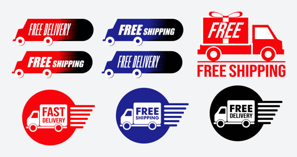 simple free shipping or free delivery icon simple free shipping or free delivery icon. suitable for web banner, 

sticker, flyer, and other layout. easy to modify indonesia street stock illustrations