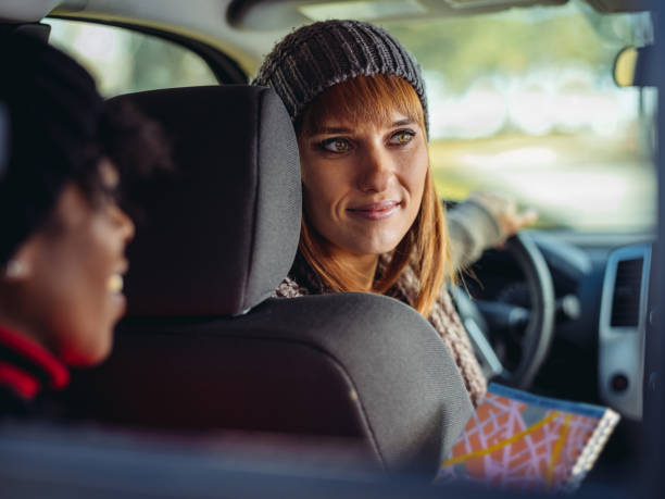 istock Young woman on roadtrip in winter 1086764312