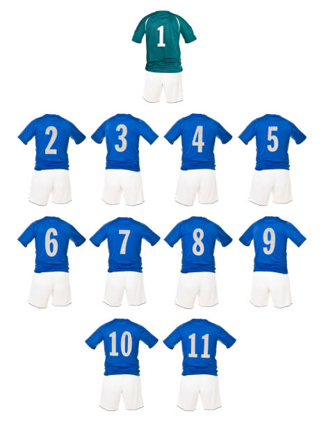 istock Blue Football team shirts 108677538