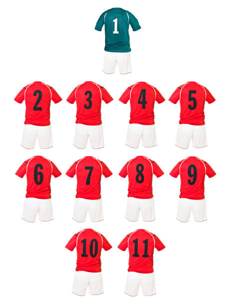 istock Red Football team shirts 108677543
