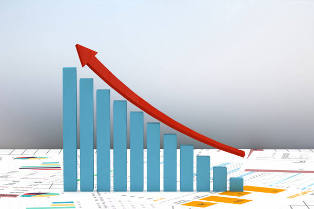 istock Financial Ascending Chart, Bar Graph with red arrow 1086776502