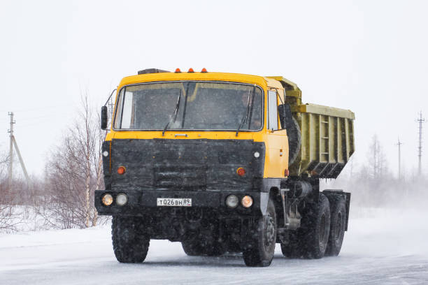 タトラ t815 - country road trucking car yellow ストックフォトと画像