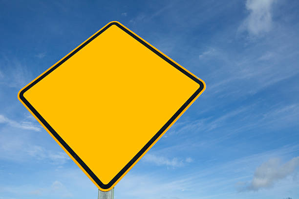 istock Clean blank Yellow Road Sign 108678898