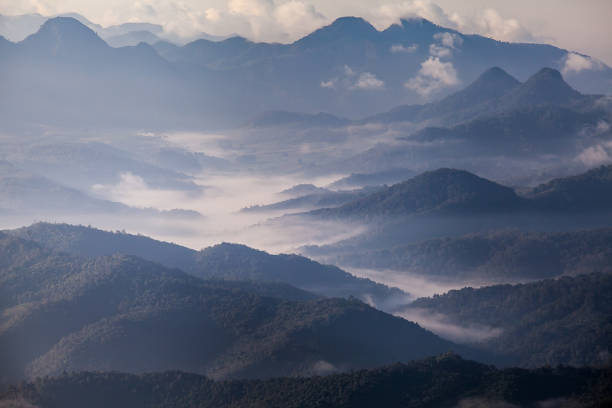 istock Fog covering the mountain 1086789078