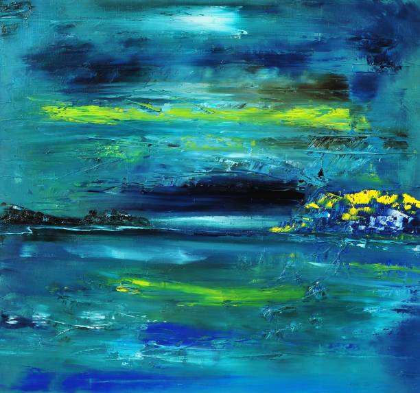 istock Abstract Green and Blue Contemporary Art Painting 1086796686
