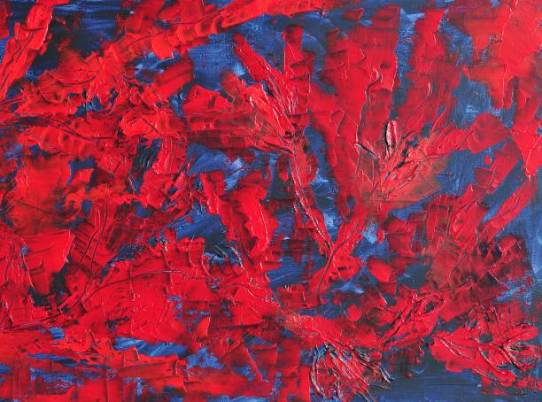 istock Abstract Red and Blue Contemporary Art Painting 1086796788