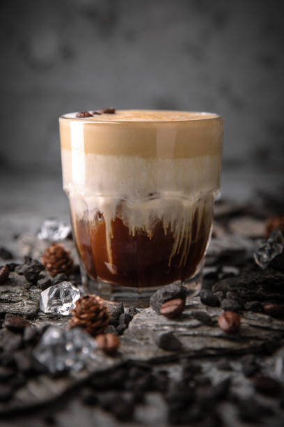 istock Alcoholic or non-alcoholic coffee cocktail with liqueur, whiskey, cream. Cool drink. 1086801626
