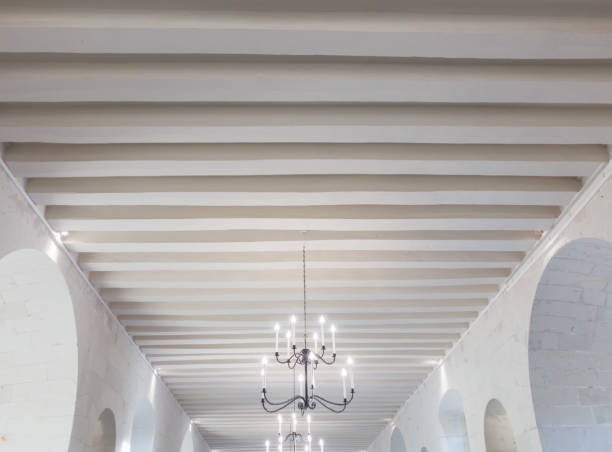 Interior architecture chandelier ceiling row line roof