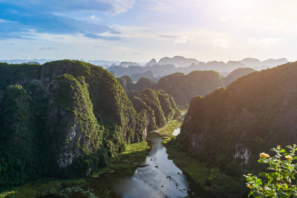 istock Hang Mua (Buy Cave mountain) sunset view in Ninh Binh, VietNam 1086805622