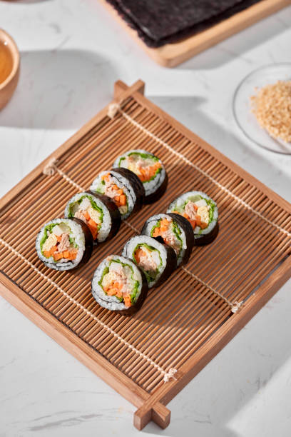 istock Korean roll Gimbap(kimbob) made from steamed white rice (bap) and various other ingredients 1086805948
