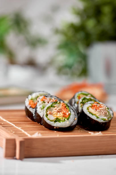 istock Korean roll Gimbap(kimbob) made from steamed white rice (bap) and various other ingredients 1086812800