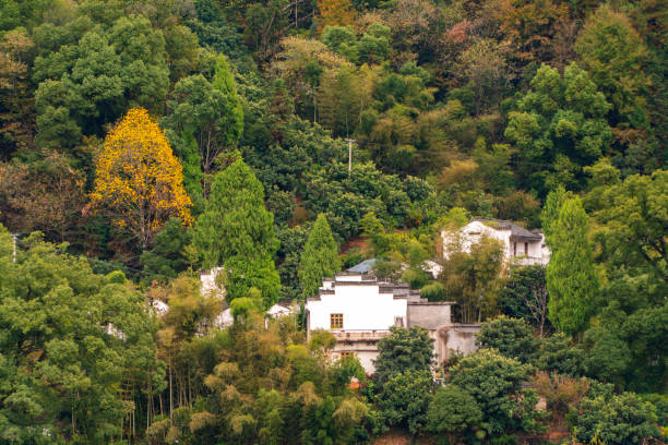 istock Chinese village in mountain forest 1086813142