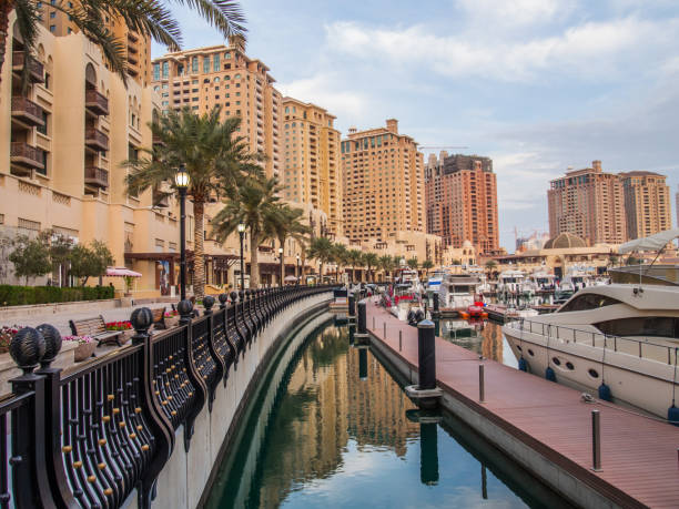 istock architectural style of the Pearl Qatar 1086814934