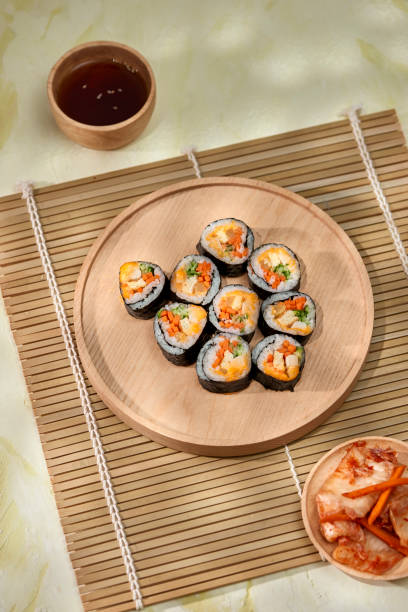 istock Korean roll Gimbap(kimbob) made from steamed white rice (bap) and various other ingredients 1086815304