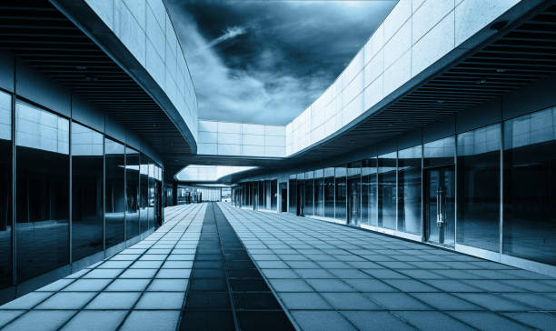 istock Commercial street under modern architecture 1086816754