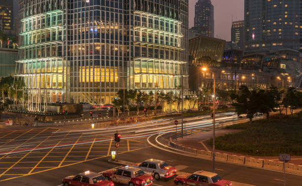 istock Traffic in a modern city at night 1086821424