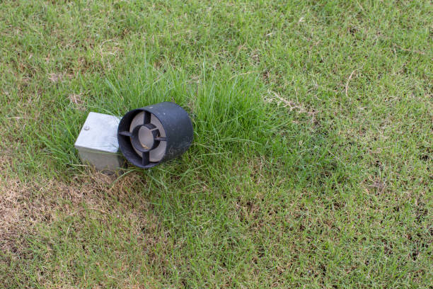 istock Close up outdoor lamp on the yard. Electrical light in the night. image for background, wallpaper and objects. 1086822678