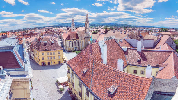 istock Historic Main square from Fire tower, Sopron, Hungary 1086827438