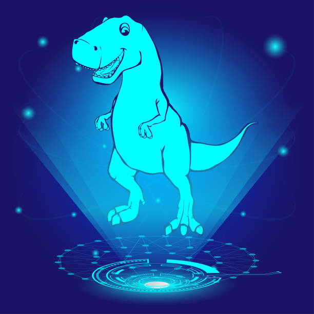 istock 3D hologram of Tyrannosaurus. Vector illustration. 1086829718
