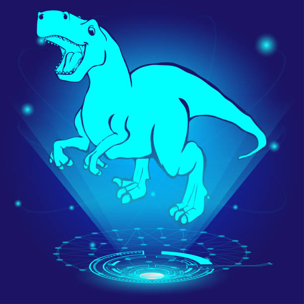 istock 3D hologram of Tyrannosaurus. Vector illustration. 1086829728