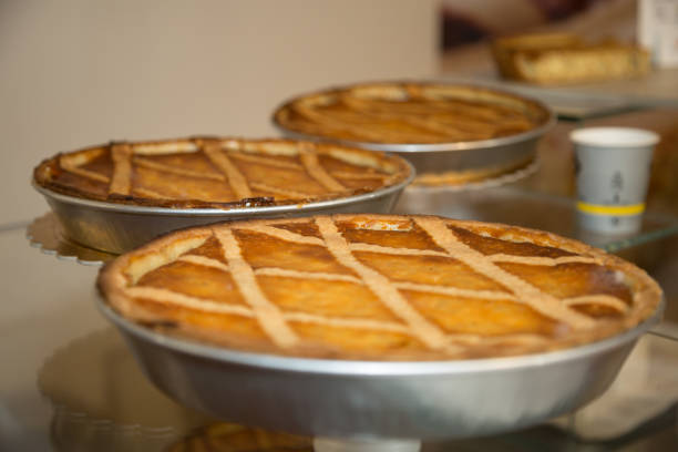 istock Three Lemon Tarts in Round Metal Containers 1086830122