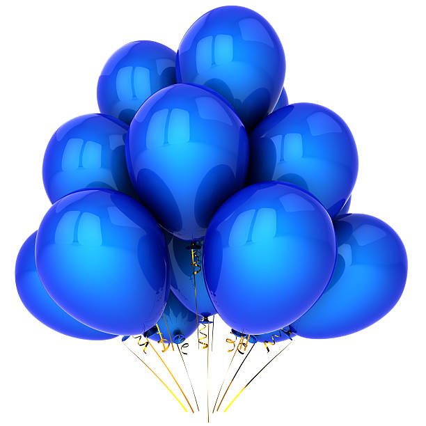 istock Blue balloons happy birthday party decoration 108683354