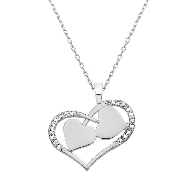 istock Heart neklace, three hearts necklace 1086837194