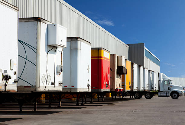 istock Shipping containers and truck 108683811