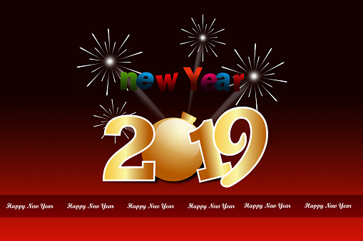 Happy New Year 2019 celebration concept