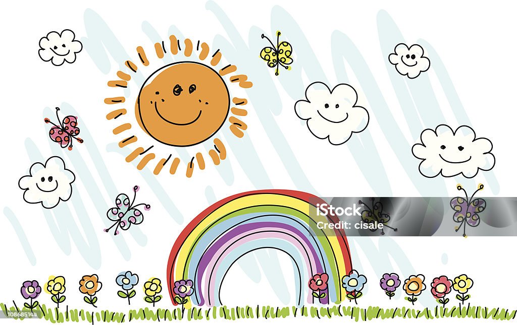 Handmade Childish Cartoon Drawing Of Nature Illustration Stock Illustration - Download Image Now - iStock Handmade Childish Cartoon Drawing Of Nature Illustration Stock Illustration - Download Image Now - iStock