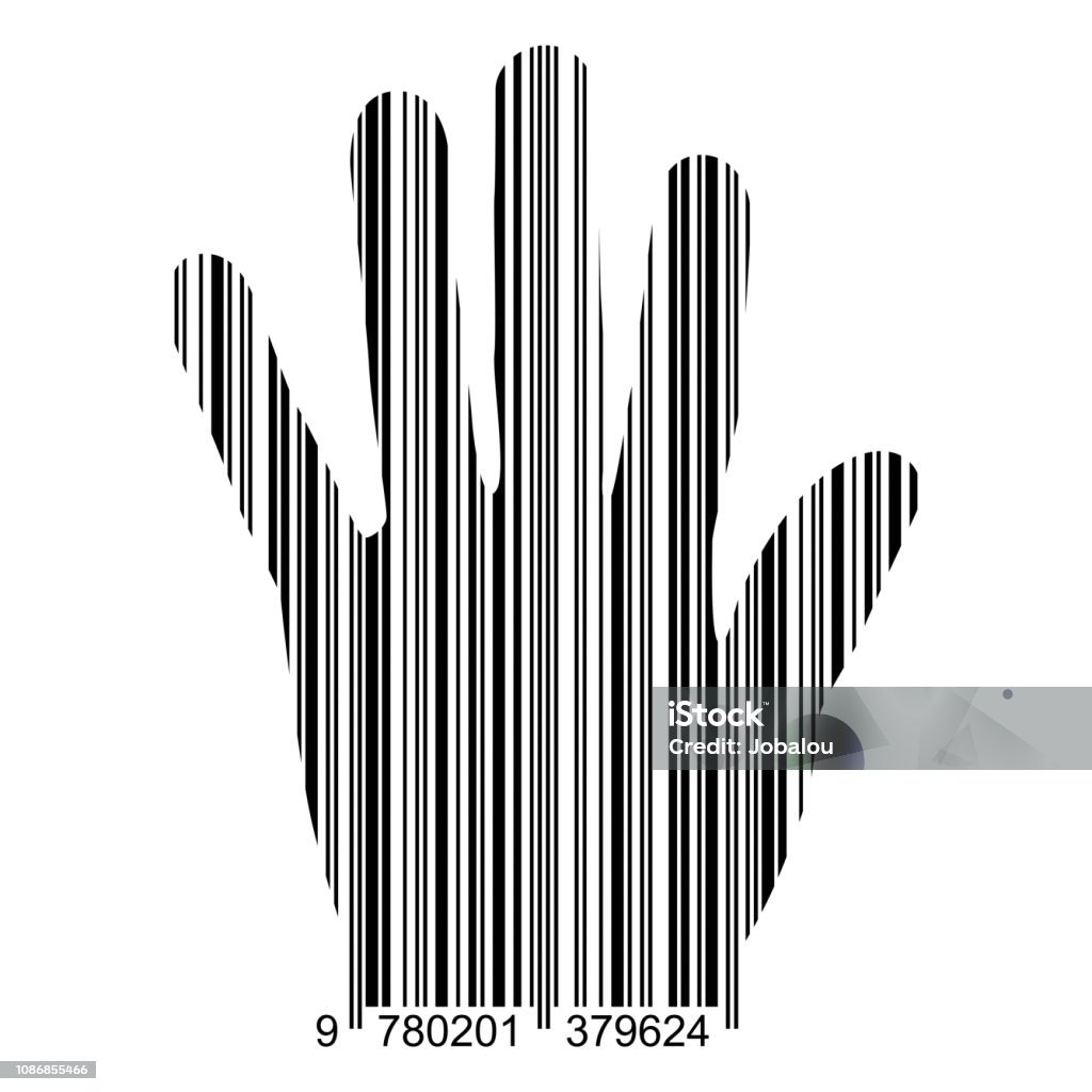 Hand Code Portrait Bar Code Human Hand Clip Art Stock Illustration - Download Image Now ...