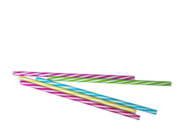 istock Colourly striped plastic drinking straws, white underground background 1086859798