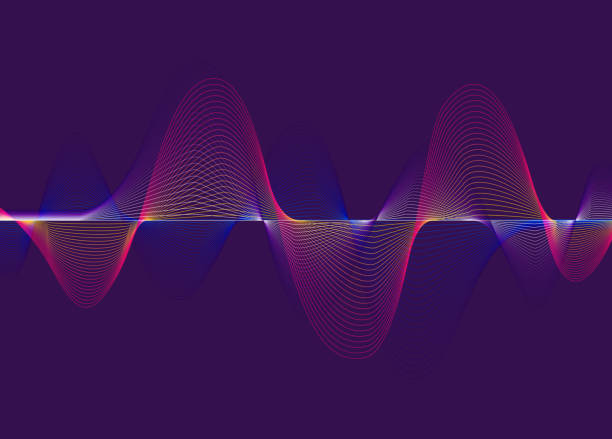 Harmonic Spectrum Sound Waves Vector Illustration of a Beautiful and Harmonic Spectrum Sound Waves over a dark purple background frequency stock illustrations