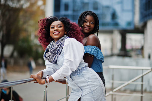 istock Two attractive african american womans 1086873224