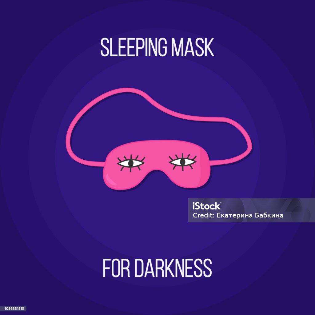 Sleep Mask Text Bright Vector Illustration With Sleeping Mask And Text Darkness For ...