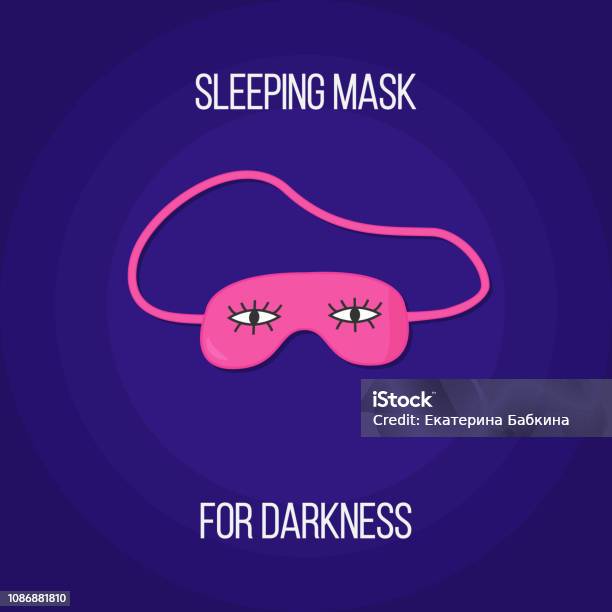 Sleep Mask Text Bright Vector Illustration With Sleeping Mask And Text Darkness For ...