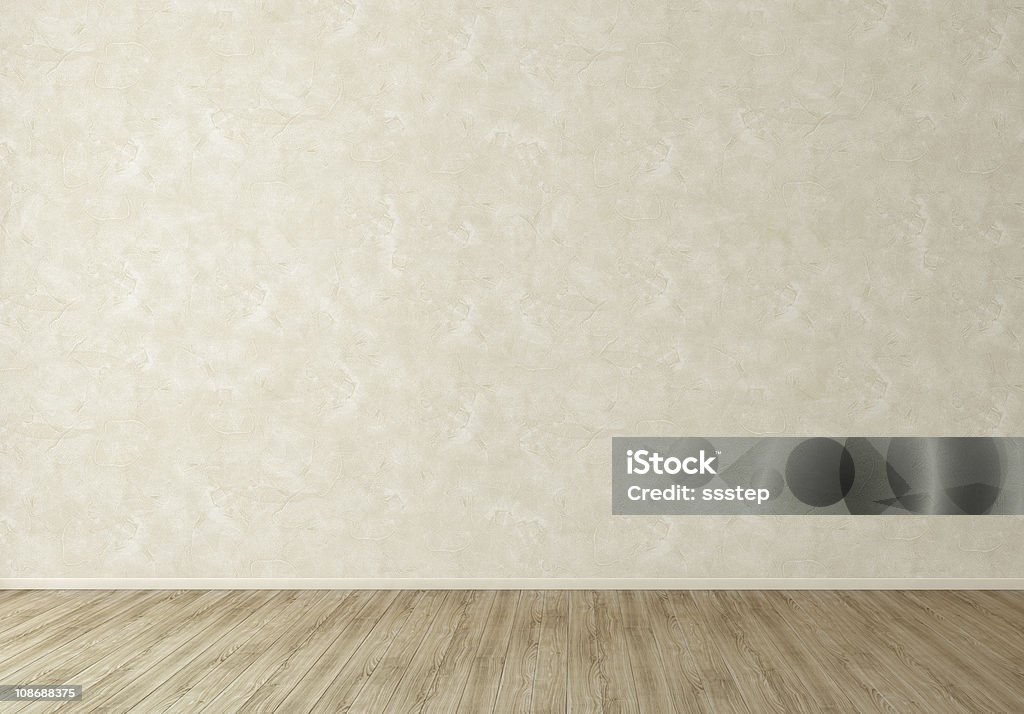 Na parede vazia sala de estar-Texstured Estuque - Royalty-free Madeira - Material Foto de stock