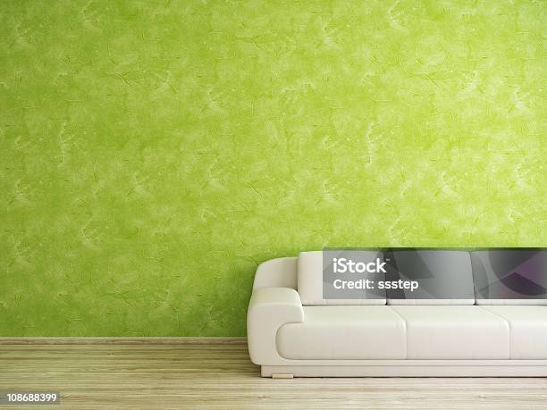 Room With Sofa And Green Wall Stock Photo - Download Image Now - Stucco, Venice - Italy, Apartment