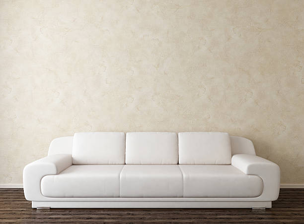 blanco sofá y stuuco pared - wenge fotografías e imágenes de stock