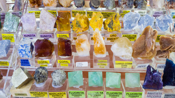 istock collection of different half gemstones - semi precious gems - with names 1086889890