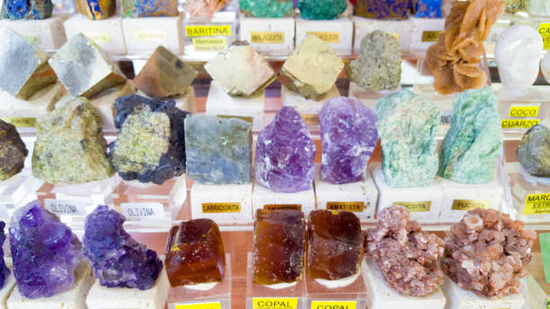 istock collection of different half gemstones - semi precious gems - with names 1086890052