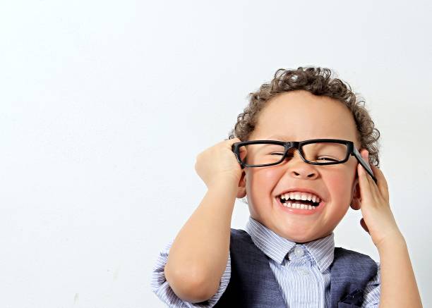 little boy with glasses