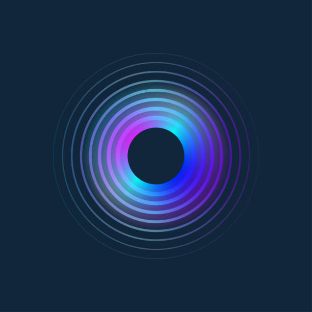 fluid blue gradient circle Glowing plate, element of music album, digital music, space disk, fluid circle. ESP10 vector illustration aura stock illustrations