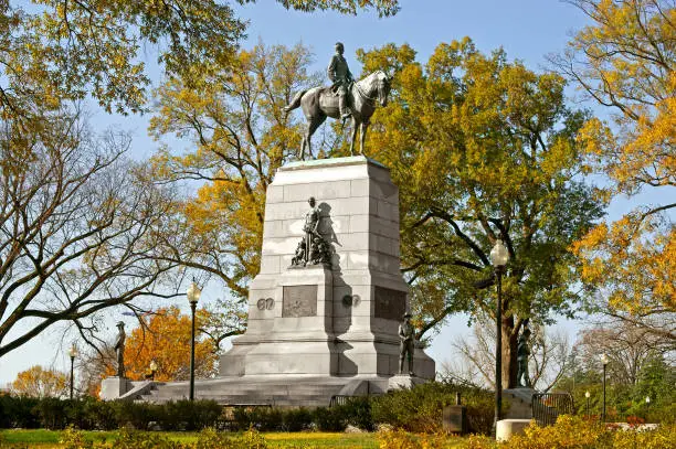 Photo of General William Tecumseh Sherman Monument (1903), equestrian statue of American Civil War Major General in Sherman Plaza