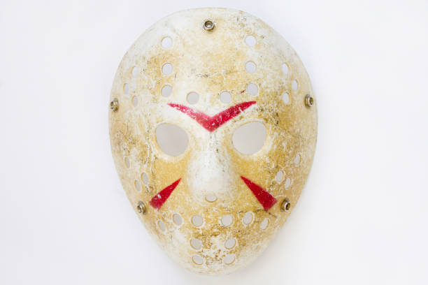 jason mask closeup jason mask isolated on white background face guard sport stock pictures, royalty-free photos & images