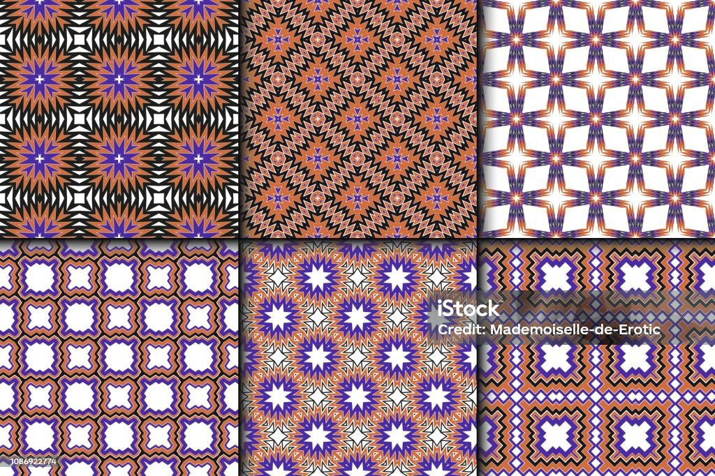 Textile Pattern Geom Set Of Seamless Geomteric Patterns Vector Illustration Hand Drawn Wrap ...