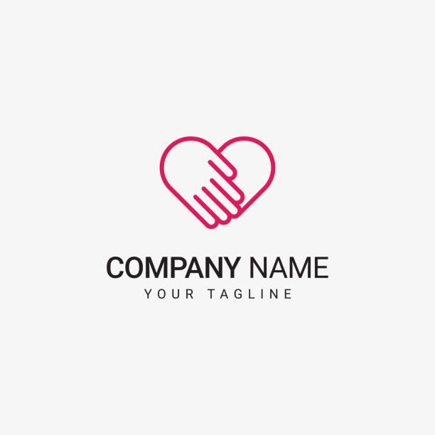 Heart Hand Logo Heart Hand Logo can be use for general company 2 hearts stock illustrations