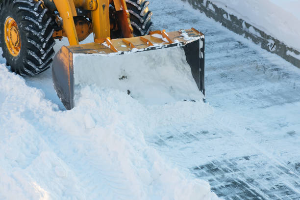 Snow clearing. stock photo