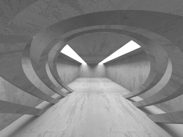 istock Dark basement empty room interior. Concrete walls 1086955246