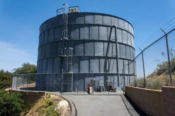 Photo of Water tank on a hill in Southern California